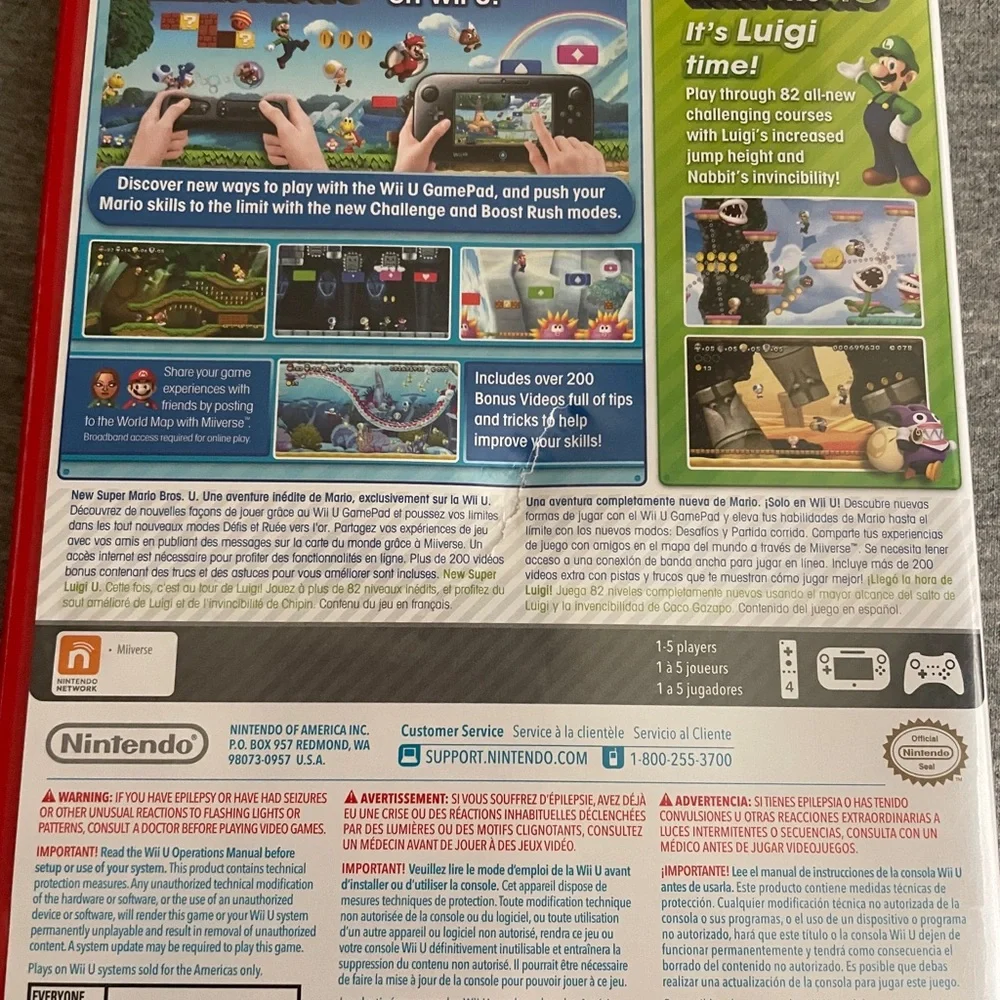 Nintendo New Super Mario Bros. U – Red/Blue/Green Cover